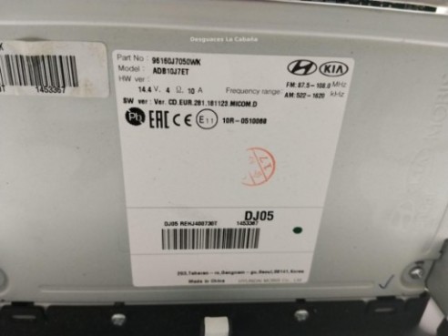 96160J7050WK PANTALLA MULTIMEDIA KIA CEED Sportswagon (CD)|Desguaces La Cabaña