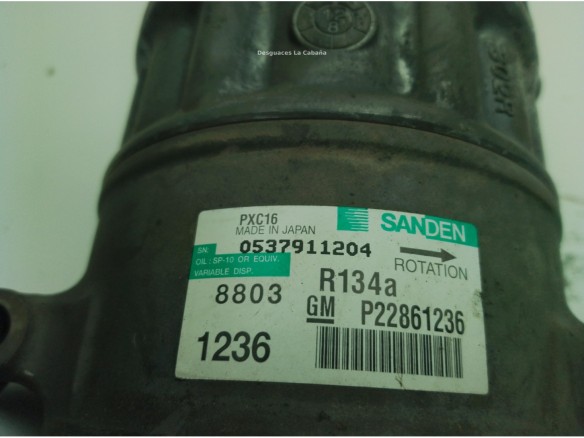 22913889, 0537911204 COMPRESOR AA OPEL INSIGNIA A Sedán (G09)|Desguaces La Cabaña