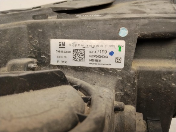 39081893 FARO DERECHO OPEL ASTRA J (P10)|Desguaces La Cabaña