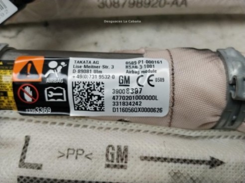 AIRBAG CORTINA IZQ OPEL ASTRA J (P10)|Desguaces La Cabaña