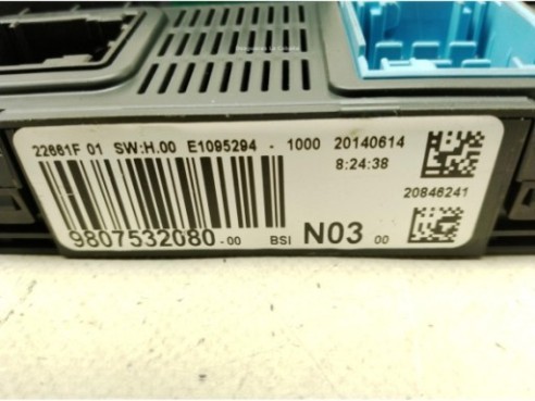 9807532080 CAJA FUSIBLES INTERIOR (BSI) PEUGEOT 208|Desguaces La Cabaña