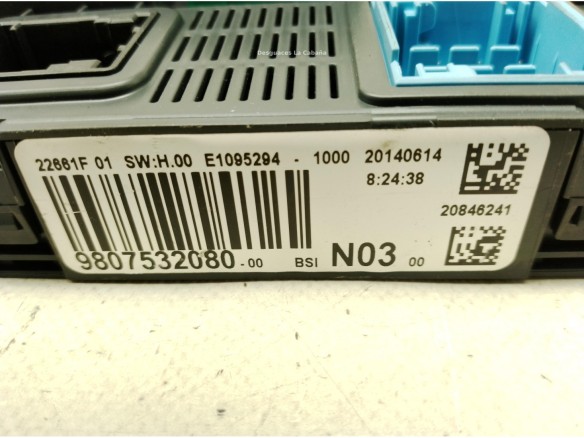 9807532080 CAJA FUSIBLES INTERIOR (BSI) PEUGEOT 208|Desguaces La Cabaña