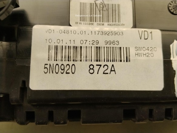 5N0920872A CUADRO INSTRUMENTOS VW TIGUAN (5N_)|Desguaces La Cabaña