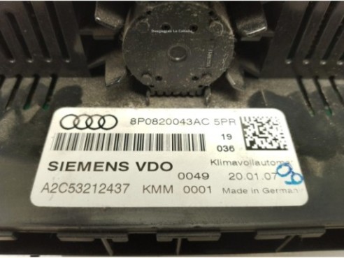 8P0820043AC, MANDO CLIMA AUDI A3 Sportback (8PA)|Desguaces La Cabaña