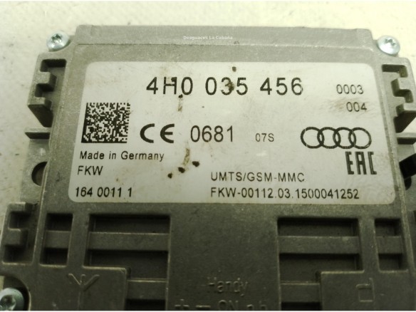 4H0035456 AMPLIFICADOR ANTENA AUDI A3 Sportback (8VA, 8VF)|Desguaces La Cabaña