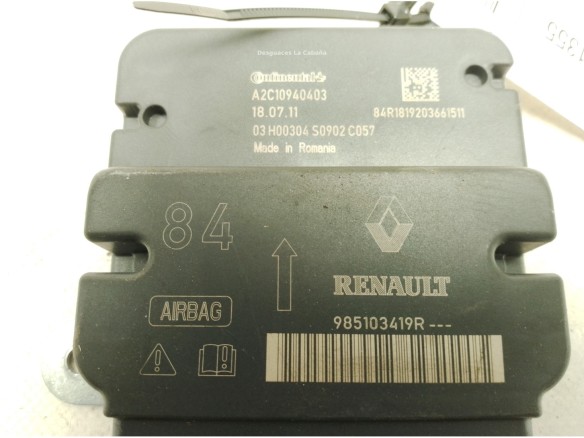 985103419R CENTRALITA AIRBAG RENAULT CLIO IV (BH_)|Desguaces La Cabaña