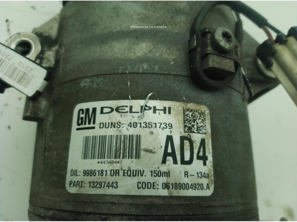 95517235, 9986181, 401351739, 13297443 COMPRESOR AA OPEL ZAFIRA B (A05)|Desguaces La Cabaña