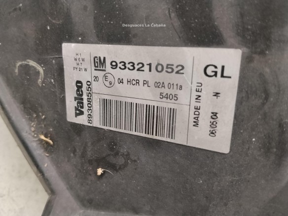 93175364 FARO IZQUIERDO OPEL MERIVA A Limusina (X03)|Desguaces La Cabaña