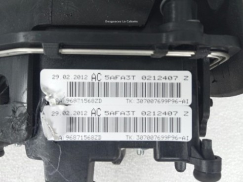 96871568ZD KIT AIRBAGS + SALPICADERO + CINTURONES O ANCLAJE + CENTRALIT CITROEN C4 II (B7)|Desguaces La Cabaña