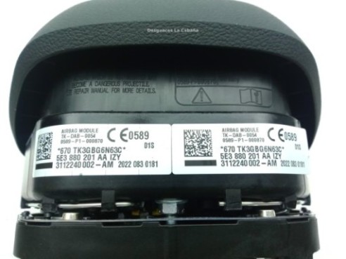 5E3880201AA KIT AIRBAGS + SALPICADERO + CINTURONES O ANCLAJE + CENTRALIT SKODA SUPERB III Ranchera familiar (3V5)|Desguaces La Cabaña