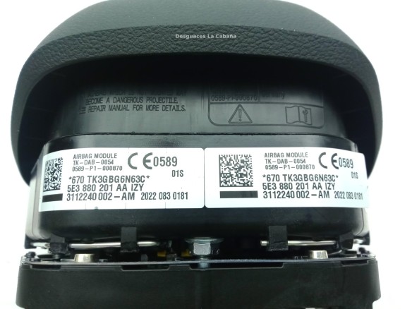 5E3880201AA KIT AIRBAGS + SALPICADERO + CINTURONES O ANCLAJE + CENTRALIT SKODA SUPERB III Ranchera familiar (3V5)|Desguaces La Cabaña