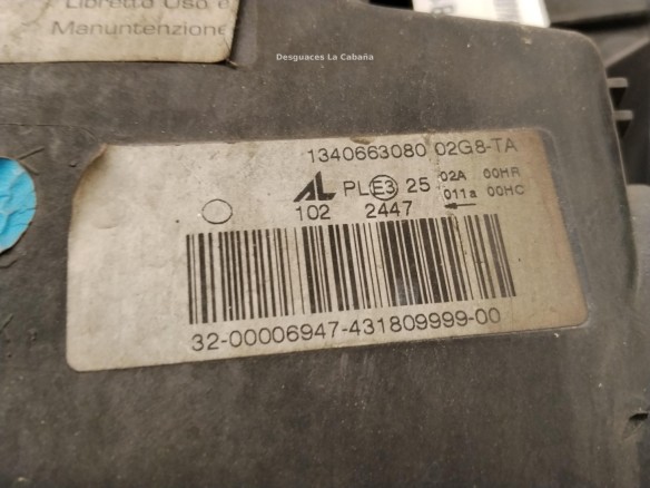 0001369497080 FARO DERECHO FIAT DUCATO Furgón (250_, 290_)|Desguaces La Cabaña