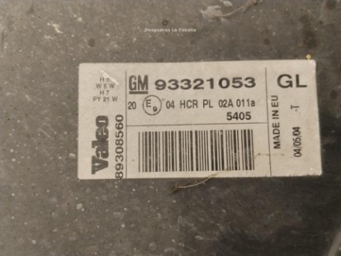 93175365 FARO DERECHO OPEL MERIVA A Limusina (X03)|Desguaces La Cabaña
