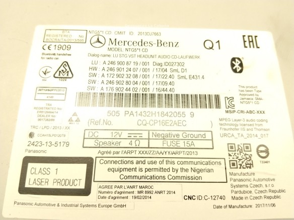  A2469008719 MODULO RADIO MERCEDES BENZ CLASE A (W176)|Desguaces La Cabaña