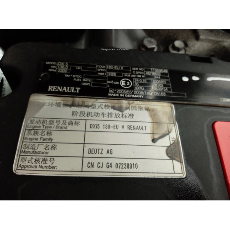 DXi5 180-EU V MOTOR  RENAULT TRUCKS Midlum|Desguaces La Cabaña
