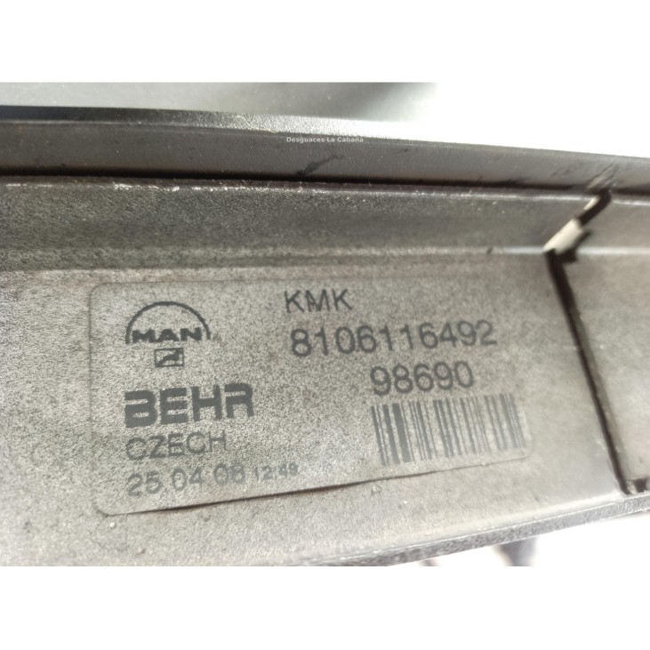 8106116492 RADIADOR AGUA  MAN TGL|Desguaces La Cabaña