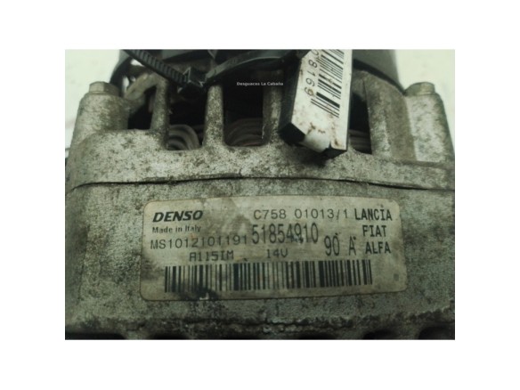 0000052003511, 51854910 ALTERNADOR FIAT DOBLO Furgón/ranchera familiar (263_)|Desguaces La Cabaña