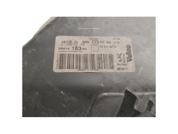 6204Z2 FARO IZQUIERDO PEUGEOT 307 SW (3H)|Desguaces La Cabaña