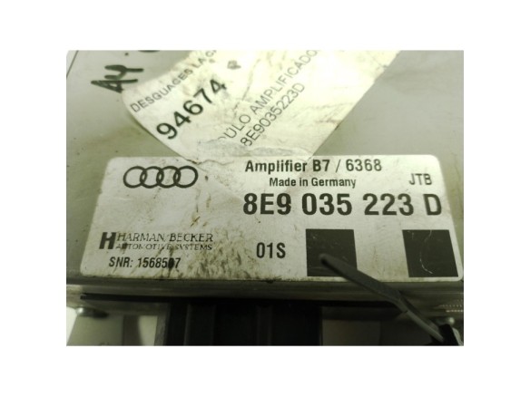 8E9035223D AMPLIFICADOR ANTENA AUDI A4 (8EC, B7)|Desguaces La Cabaña