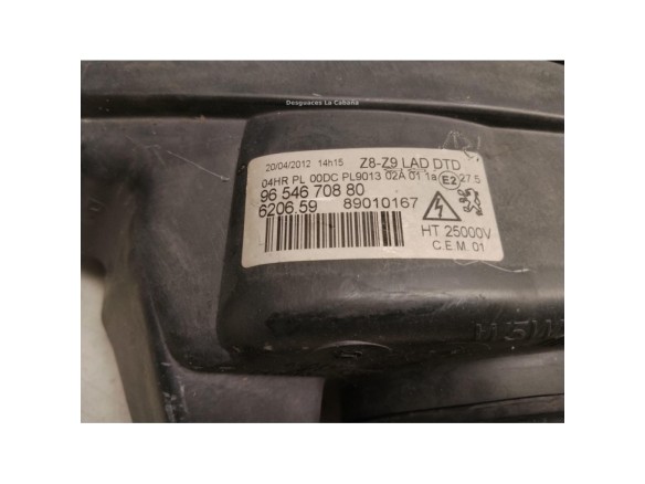620659 FARO DERECHO PEUGEOT 607 (9D, 9U)|Desguaces La Cabaña