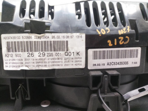 A2129002629 CUADRO INSTRUMENTOS MERCEDES BENZ CLASE E (W212) |Desguaces La Cabaña