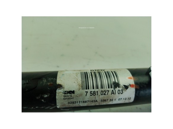 33207581021, 7581027 PALIER TRA IZQ BMW 5 (F10)|Desguaces La Cabaña