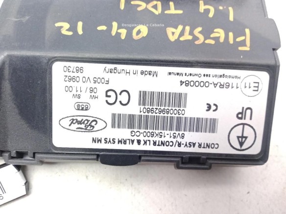  8V5115K600CG CENTRALITA MOTOR FORD FIESTA VI |Desguaces La Cabaña