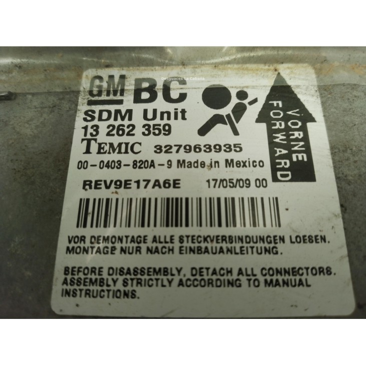 13262359BC, CENTRALITA AIRBAG OPEL CORSA D (S07)|Desguaces La Cabaña