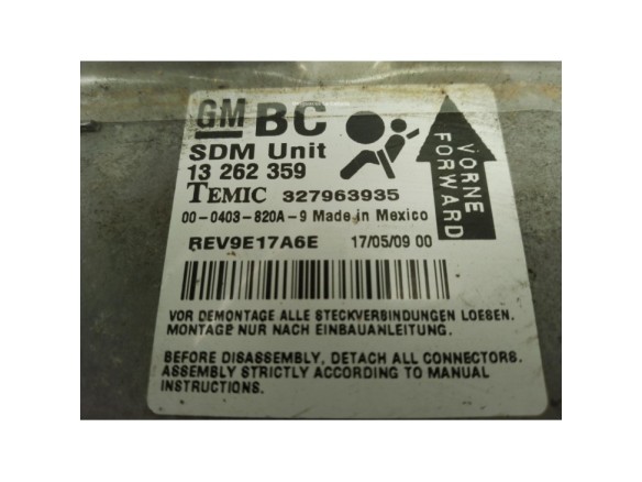 13262359BC, CENTRALITA AIRBAG OPEL CORSA D (S07)|Desguaces La Cabaña