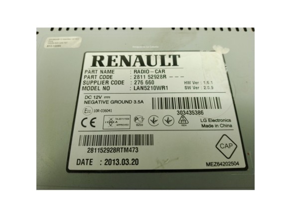 281152928R RADIO RENAULT CLIO IV (BH_)|Desguaces La Cabaña