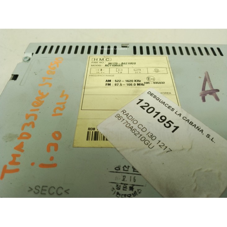 96170A6210GU, RADIO HYUNDAI i30 (GD)|Desguaces La Cabaña