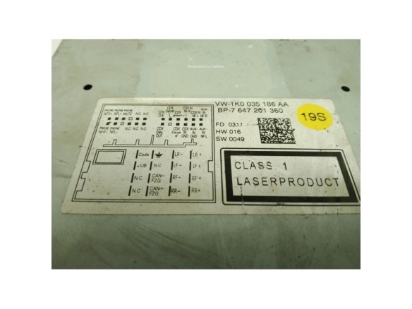 1K0035186AA, RADIO VW PASSAT (362)|Desguaces La Cabaña