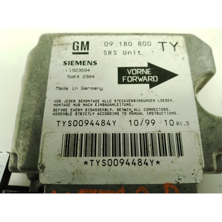 09180800TY, CENTRALITA AIRBAG OPEL VECTRA B (J96)|Desguaces La Cabaña