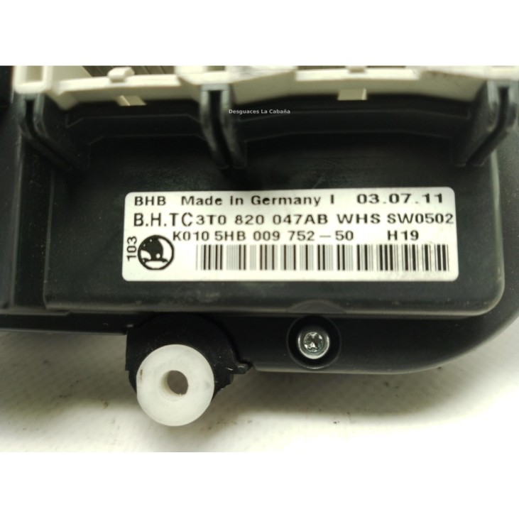 3T0820047AB MANDO CALEFACCION SKODA YETI (5L)|Desguaces La Cabaña
