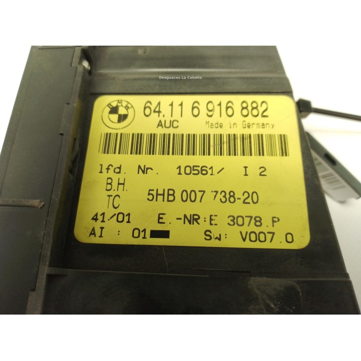 64116916882, MANDO CLIMA BMW 3 (E46)|Desguaces La Cabaña