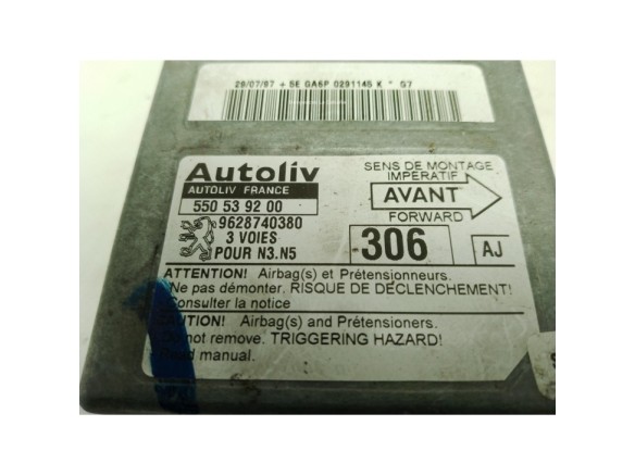 9628740380 CENTRALITA AIRBAG PEUGEOT 306 Fastback (7A, 7C, N3, N5)|Desguaces La Cabaña