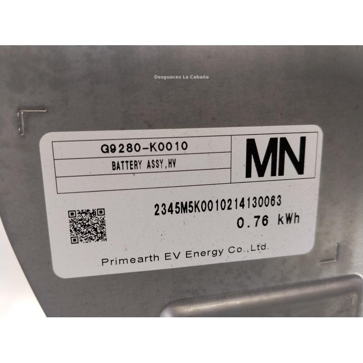 G951052083 BATERIA HIBRIDO TOYOTA YARIS CROSS (MXP_)|Desguaces La Cabaña