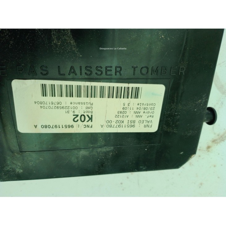  9651197080A CAJA FUSIBLES INTERIOR (BSI) PEUGEOT 307 (3A/C)|Desguaces La Cabaña