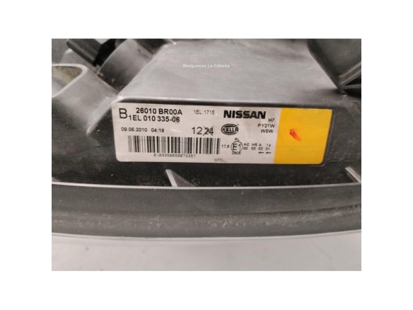  26010BR00A FARO DERECHO NISSAN QASHQAI / QASHQAI +2 I (J10, JJ10)|Desguaces La Cabaña