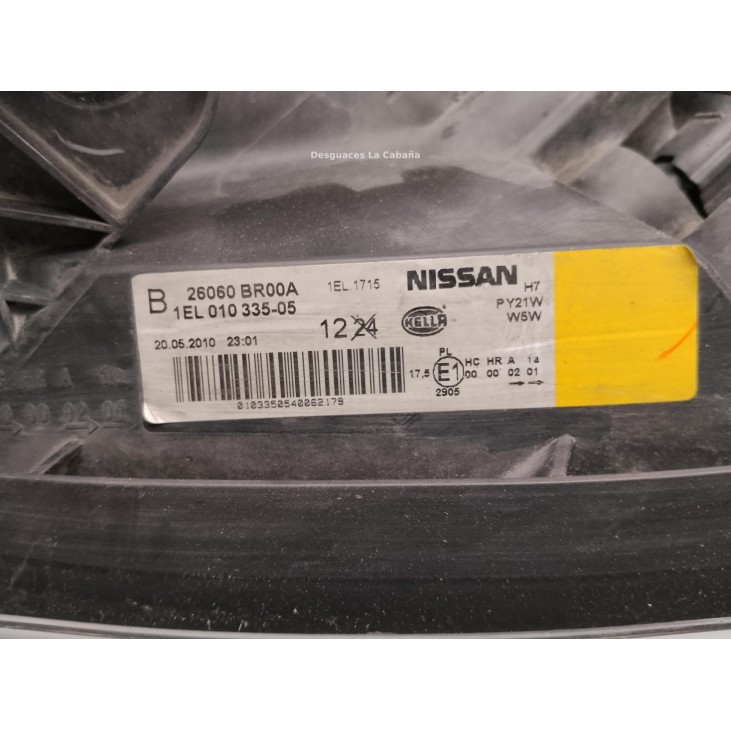  26060BR00A FARO IZQUIERDO NISSAN QASHQAI / QASHQAI +2 I (J10, JJ10)|Desguaces La Cabaña