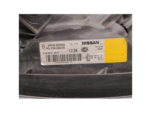  26060BR00A FARO IZQUIERDO NISSAN QASHQAI / QASHQAI +2 I (J10, JJ10)|Desguaces La Cabaña