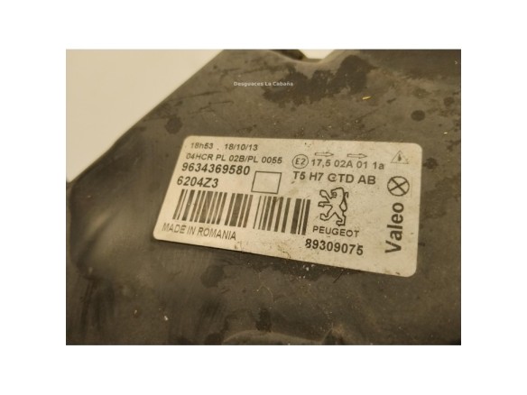 6204Z3 FARO IZQUIERDO PEUGEOT 307 SW (3H)|Desguaces La Cabaña