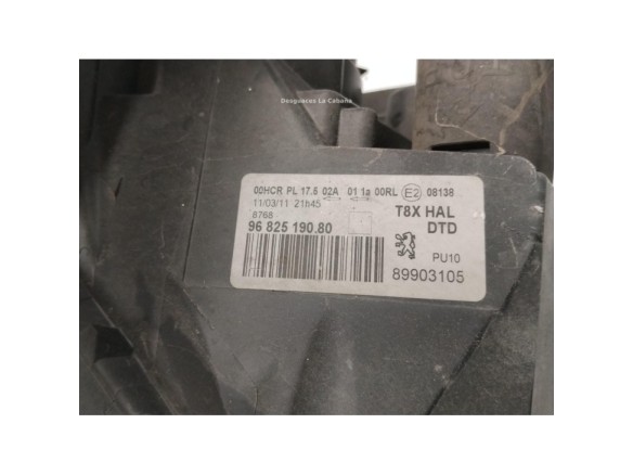 6206N9 FARO DERECHO PEUGEOT 3008 Limusina (0U_)|Desguaces La Cabaña