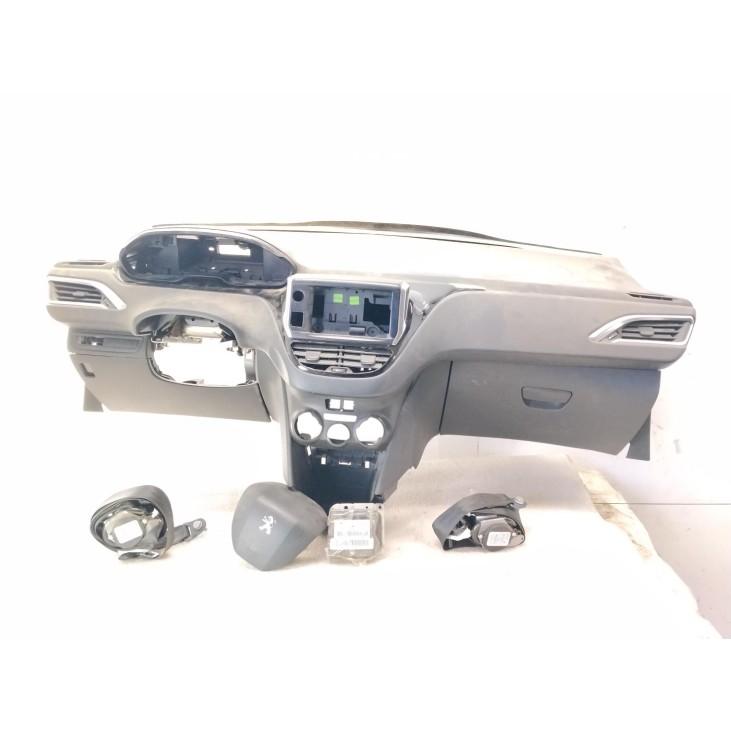 98072114ZD KIT AIRBAGS + SALPICADERO + CINTURONES O ANCLAJE + CENTRALIT PEUGEOT 2008|Desguaces La Cabaña