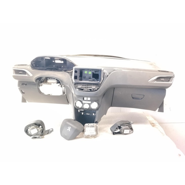 98072114ZD KIT AIRBAGS + SALPICADERO + CINTURONES O ANCLAJE + CENTRALIT PEUGEOT 2008|Desguaces La Cabaña
