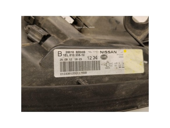  26010BR00B FARO DERECHO NISSAN QASHQAI / QASHQAI +2 I (J10, JJ10)|Desguaces La Cabaña