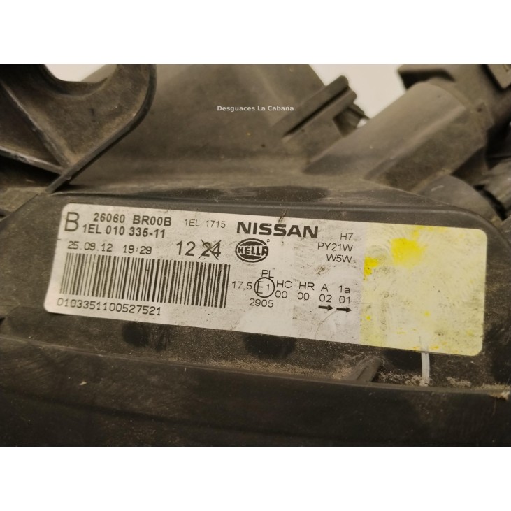  26060BR00B FARO IZQUIERDO NISSAN QASHQAI / QASHQAI +2 I (J10, JJ10)|Desguaces La Cabaña