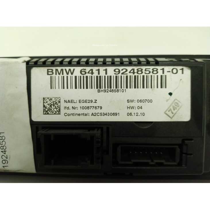 64119248581, MANDO CLIMA BMW 3 (E90)|Desguaces La Cabaña
