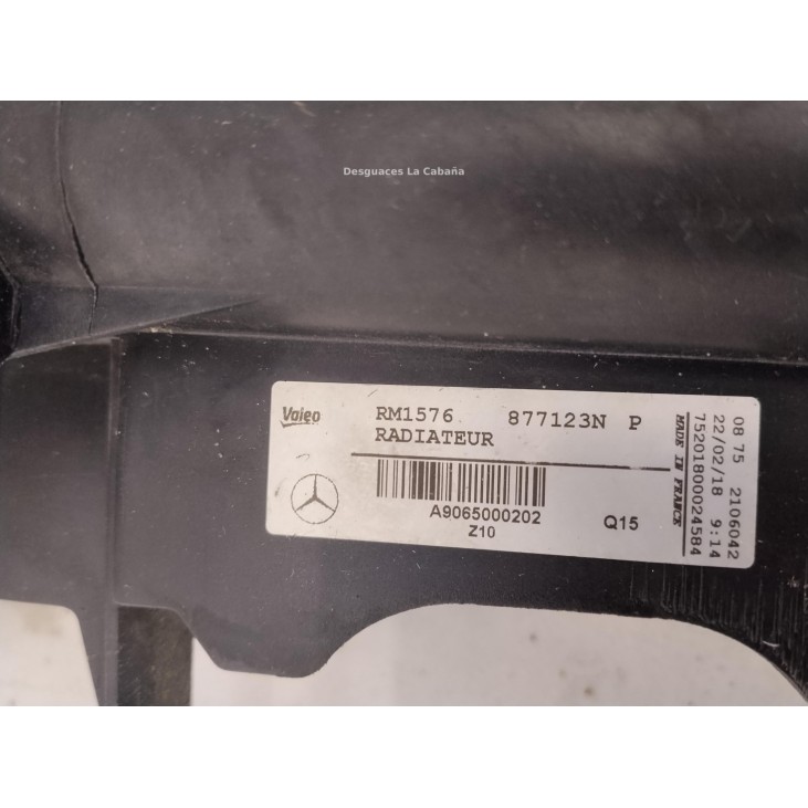 A9065000202 RADIADOR AGUA MERCEDES BENZ SPRINTER 3,5-t Furgón (906)|Desguaces La Cabaña