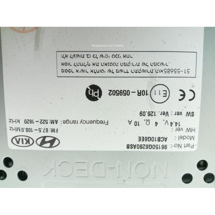 96150G6280 MODULO RADIO KIA PICANTO (JA) |Desguaces La Cabaña